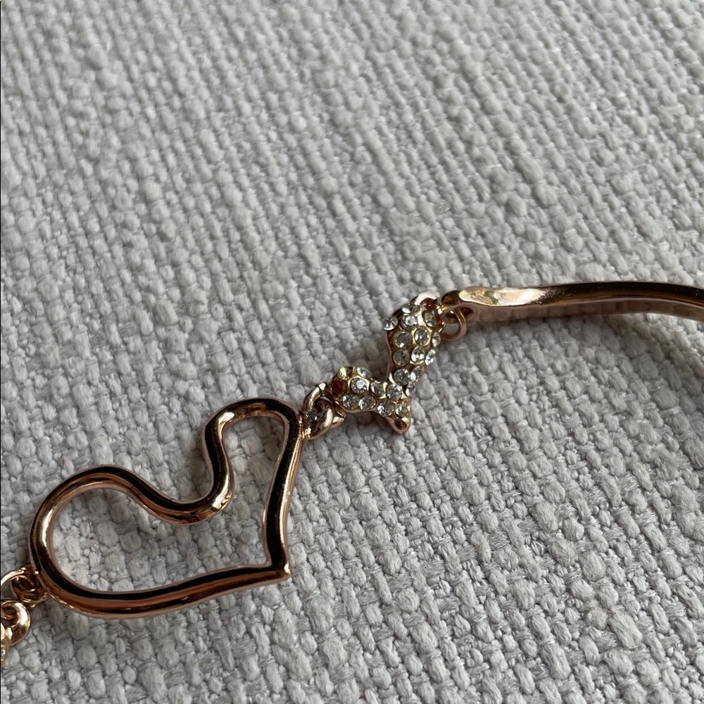 Delicate Heart Link Rose Gold fashion jewelry Bracelet - fits XS/S wrist - Picture 4 of 10